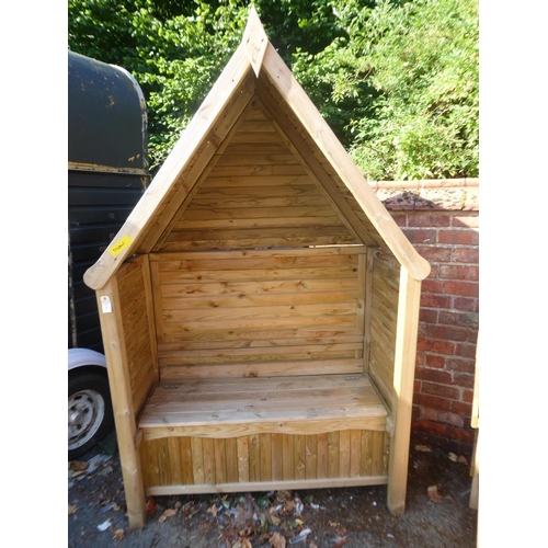 1 - Wooden 'Pickwell' arbour 2.1m h x 1.4m w