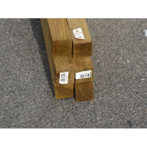 17 - Wooden fence posts (2400 x 75 x75mm) (6)