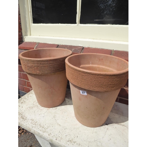 37 - Pair of terracotta plant pots