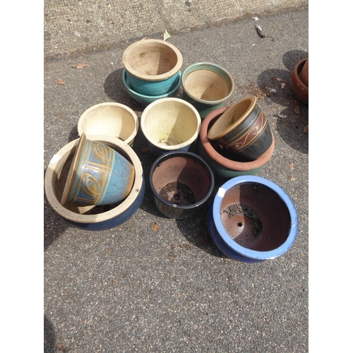 41 - Quantity of glazed garden pots