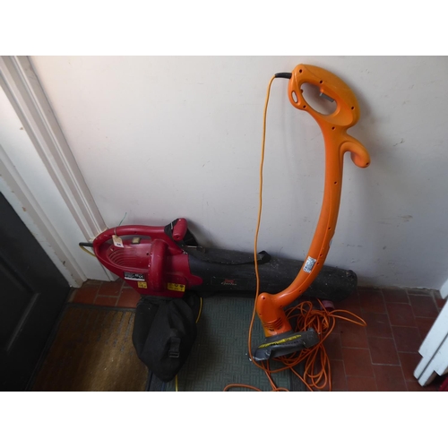 56 - Electric garden leaf blower and strimmer