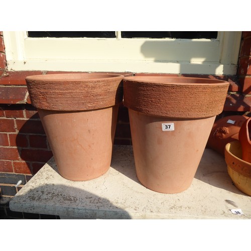 37 - Pair of terracotta plant pots