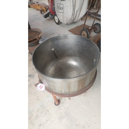 13 - Heavy Stainless steel mixing cauldron