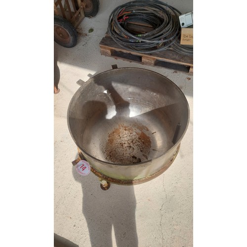 14 - Heavy Stainless steel mixing cauldron