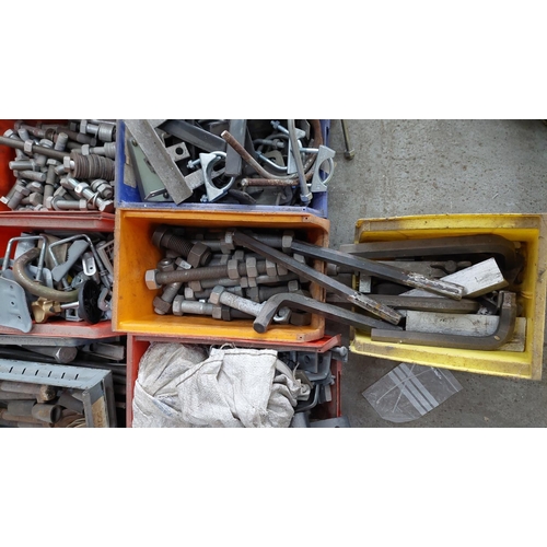 108 - Qty nuts, bolts, clamps etc