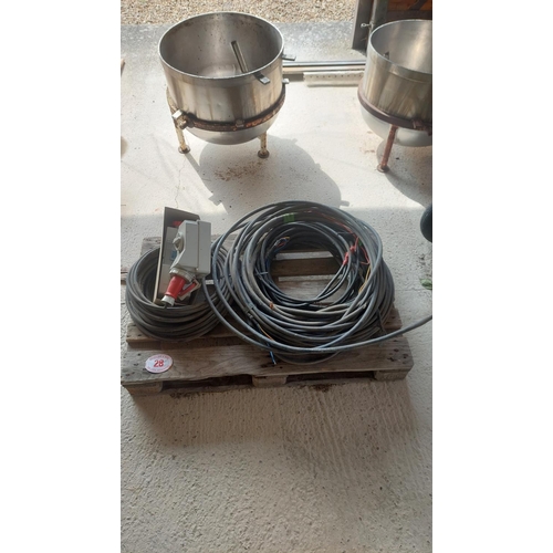 28 - Qty heavy duty electric cable