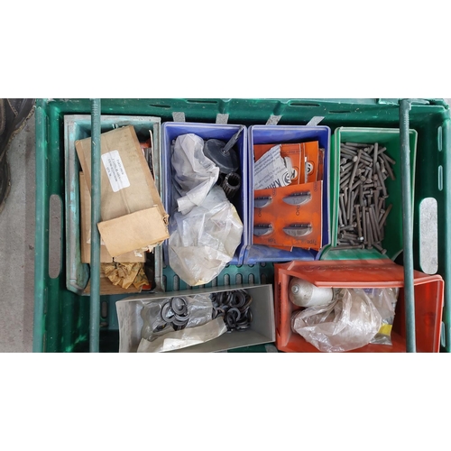 95 - 4 x Crates of nuts, bolts, split pins etc