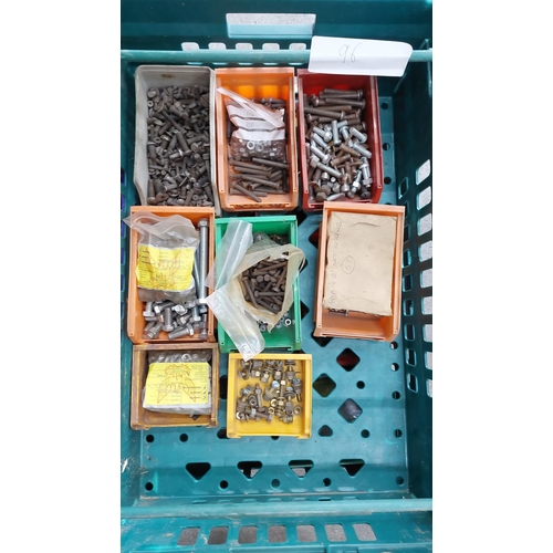 96 - 4 x Crates of nuts, bolts, etc