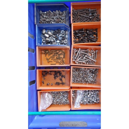 96 - 4 x Crates of nuts, bolts, etc