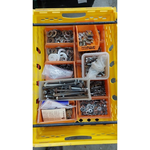 98 - 4 x Crates of nuts, bolts, washers etc