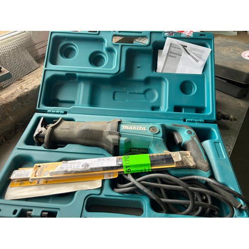 144 - Makita Recipro Saw JR3051T with spare blades