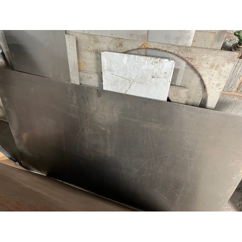 147 - Qty Steel, metal sheeting, various sizes to include stainless steel