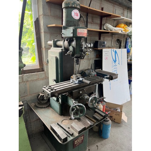 150 - Tom Senior 3phase milling machine C/W accessories (wired in)