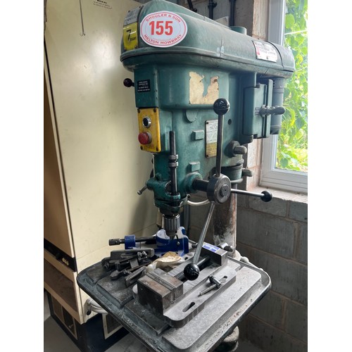 155 - Fabco 7/8 pillar drill, 3 phase on socket (not wired in)