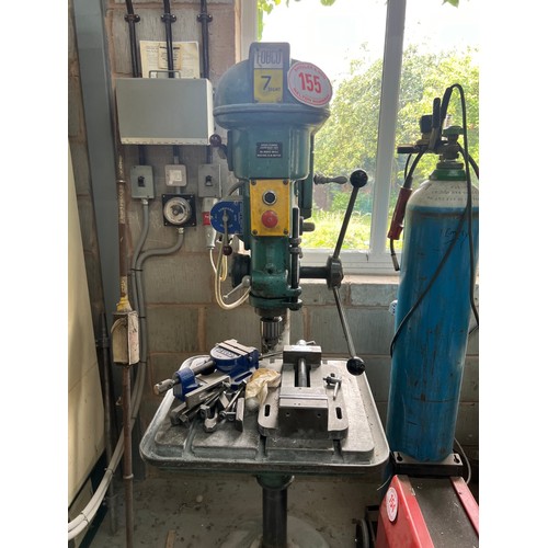 155 - Fabco 7/8 pillar drill, 3 phase on socket (not wired in)