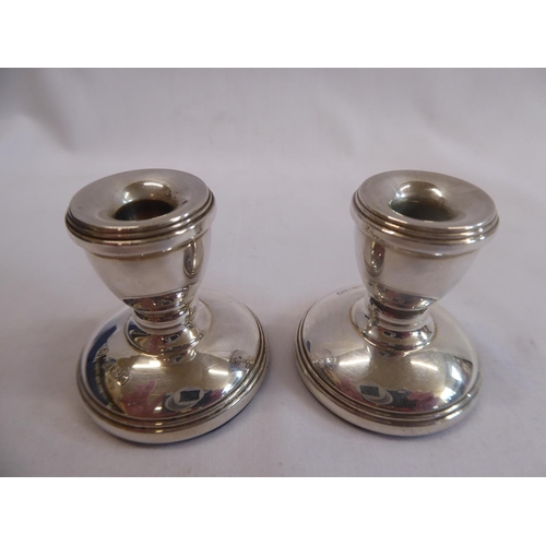 15 - Boxed pair of silver dwarf candlesticks (1 3/4