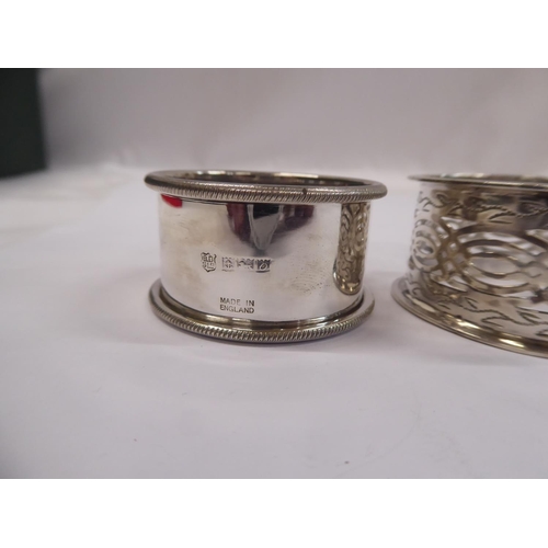 47 - Assorted silver napkin rings - Birmingham 1902,1959,1963 (3)