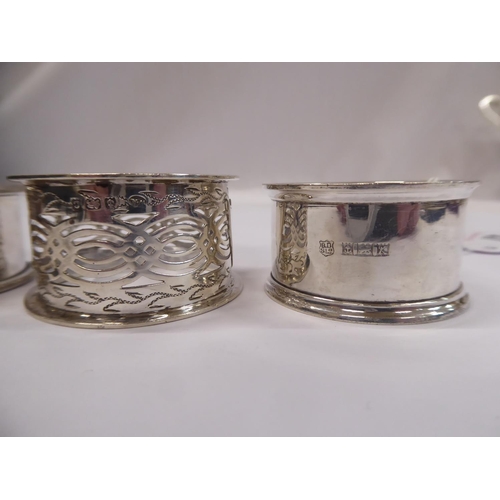 47 - Assorted silver napkin rings - Birmingham 1902,1959,1963 (3)