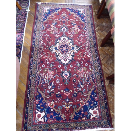 660 - Red ground persian hamadan village rug ( 88