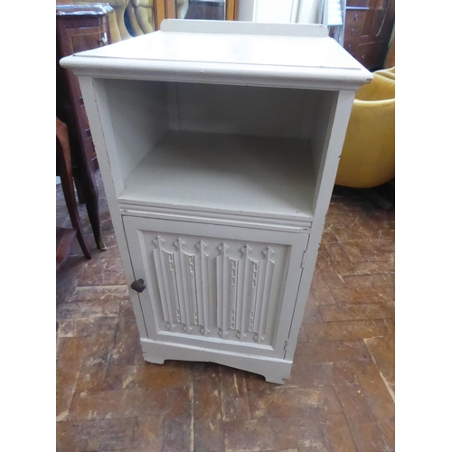 488 - Painted Priory style oak pot cupboard