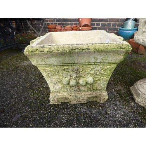 19 - Reconstituted stone urn and Willowstone square planter (2)