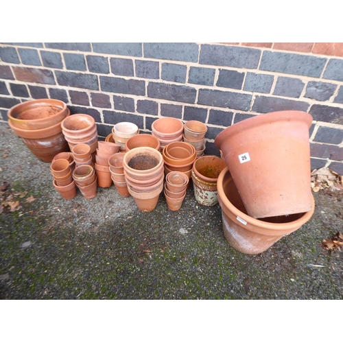 25 - Vintage terracotta plant pots, seedling pots Sankey, Bulwell etc.