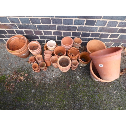 25 - Vintage terracotta plant pots, seedling pots Sankey, Bulwell etc.