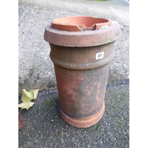 27 - 19th/20thC terracotta chimney pot planter