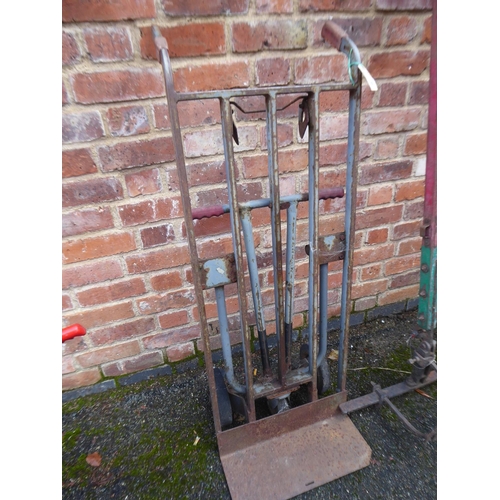 42 - Vintage metal combination sack barrow & long handled furrow cultivator (2)