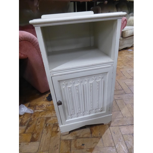 488 - Painted Priory style oak pot cupboard