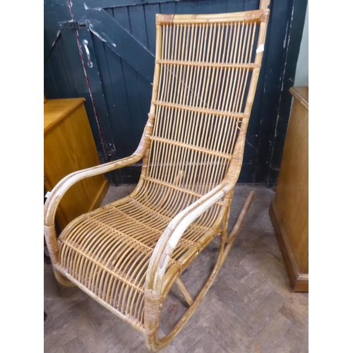 490 - Vintage cane rocking chair