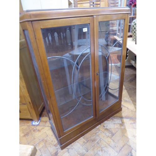 491 - Art deco walnut china display cabinet