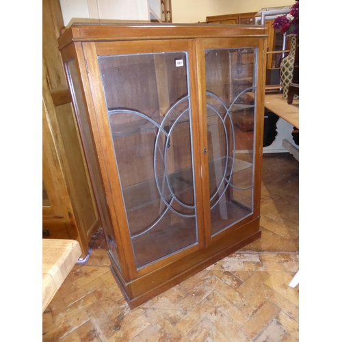 491 - Art deco walnut china display cabinet