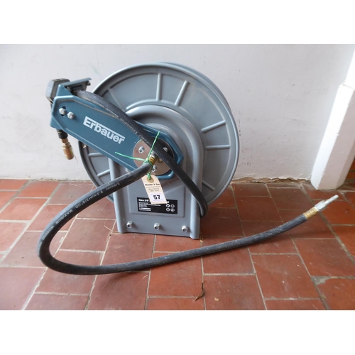 57 - Erbauer high pressure air hose on reel