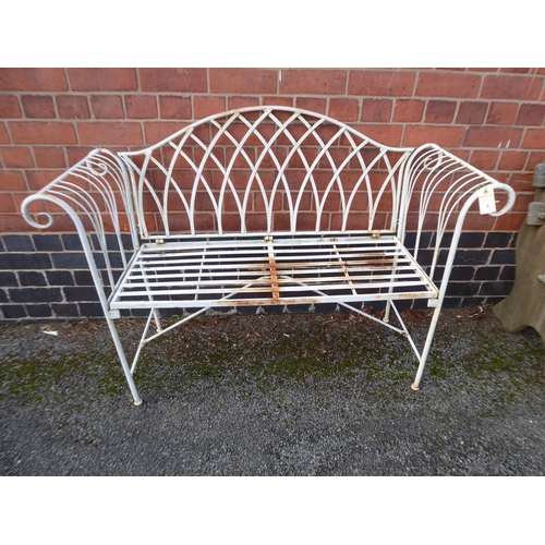 6 - Ornate folding metal garden bench