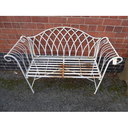 6 - Ornate folding metal garden bench