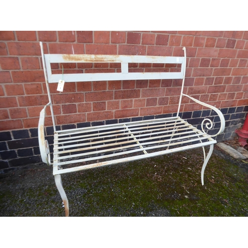 7 - Ornate metal garden bench