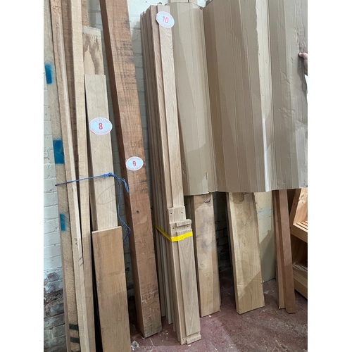 10 - 9 x Oak rebated doorframe 110mm x 35mm 2 full sets + 2 legs only