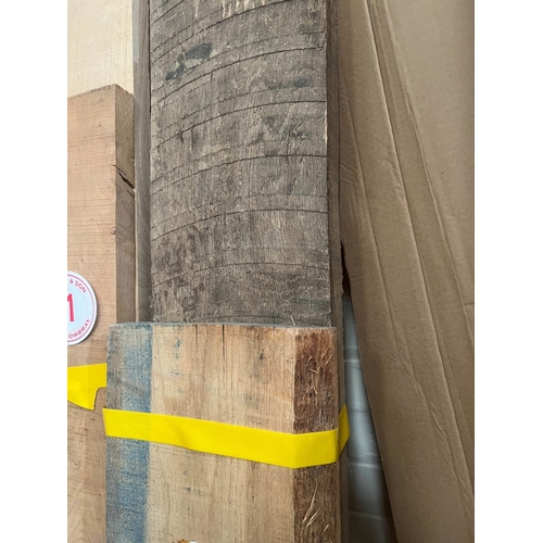 12 - 2 x Oak rough sawn timber x 2 2100mm x 190mm x 35mm and 1400mm x 190mm x 35mm