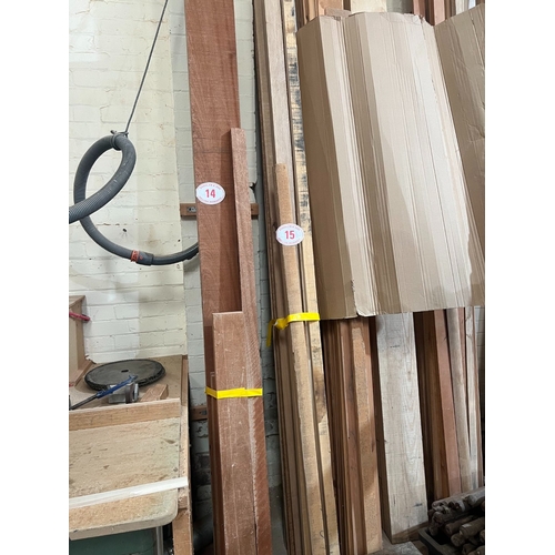 15 - Qty of Ash rips and other lengths 3200mm x 25mm x 25mm, 4100mm x 70mm x 60mm