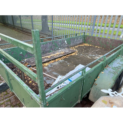 205 - Twin axle car trailer with ladder ramp.  Bed side approx. 10ft x 5ft