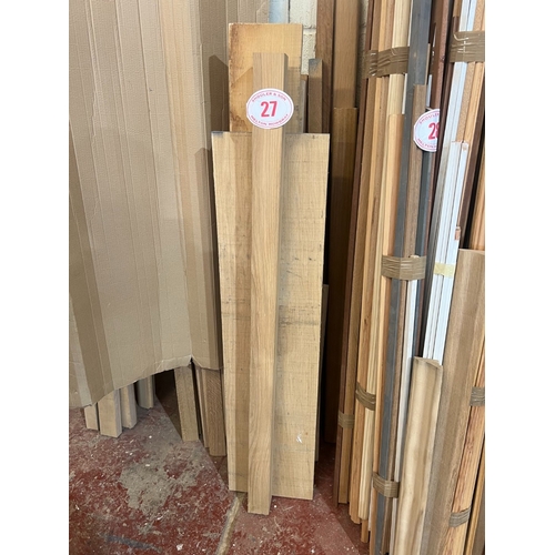 27 - Qty mixed oak lengths 1200mm x 280mm x 25mm and others