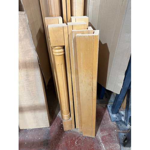 42 - 8 x Maple pilasters, columns various lengths