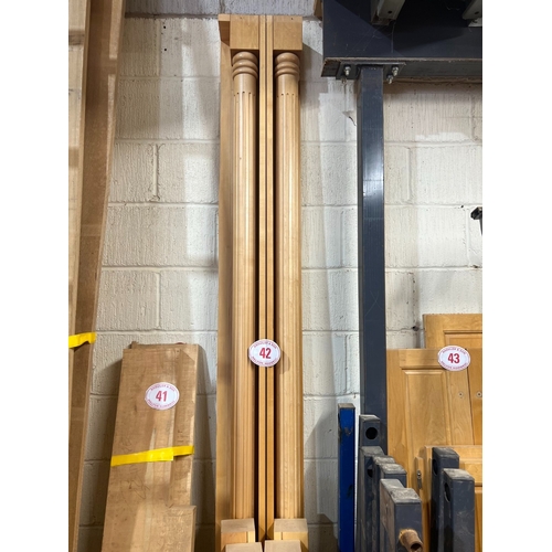 42 - 8 x Maple pilasters, columns various lengths