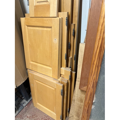 43 - Approx 16 Maple cupboard doors