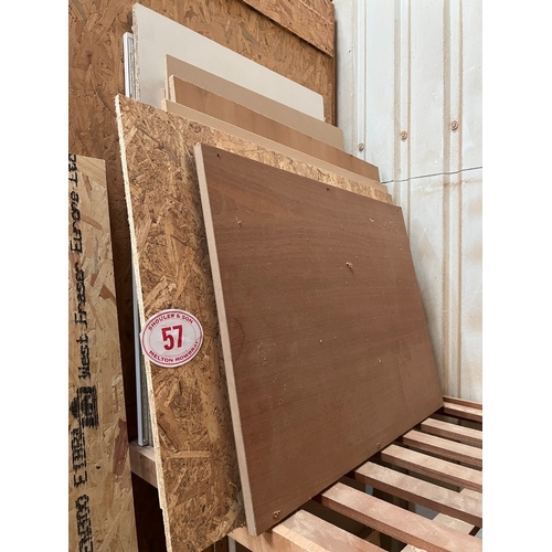 57 - Qty of Mixed MDF and ply sheets