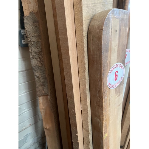 6 - 8 x mixed lengths of beech timber 2500mm x 150mm wide 1 and 2 inch depth