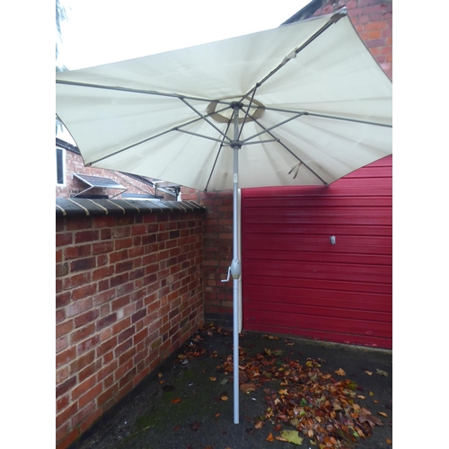 13 - Metal wind-out garden parasols (2)