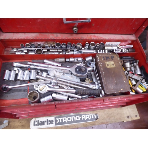 60 - Spanners, sockets etc. in Snap-on tool chest on Clarke Strong Arm dolly