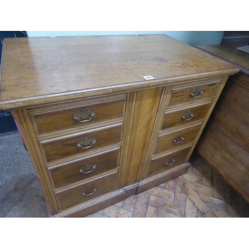 495 - 19th/20thC walnut office? chest of drawers